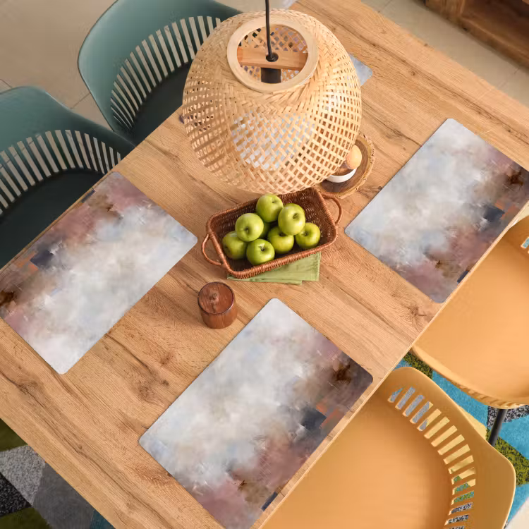 Abstract - Vloeiend - Kunst - Modern - Beige Placemat vinyl groot -zzsfeer5_Kitchenyeah-website