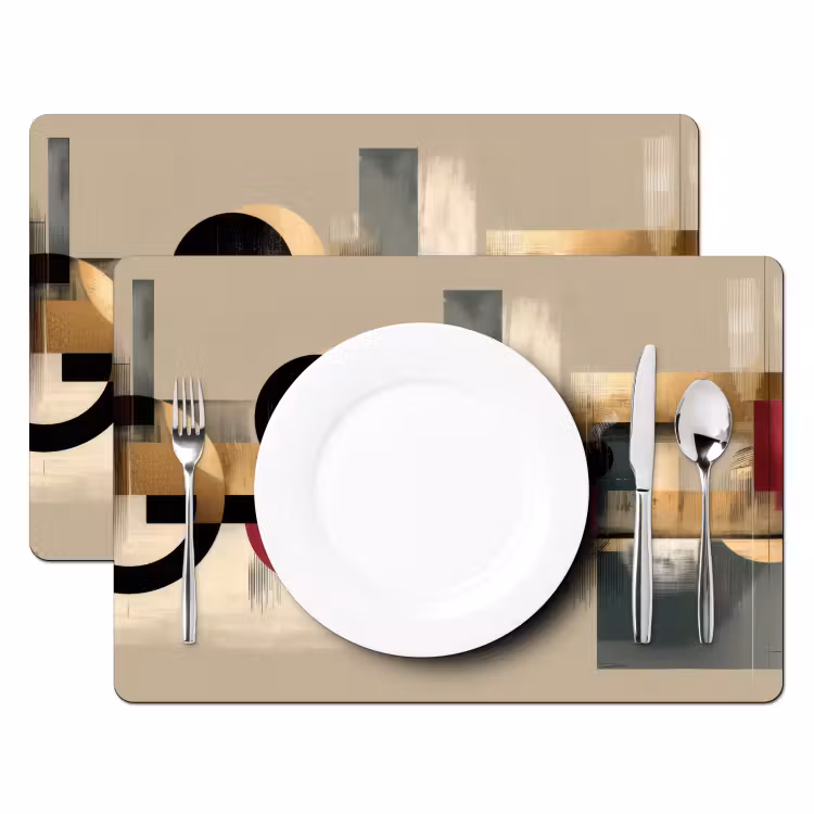 Abstract - Vormen - Beige - Texturen Placemat vinyl groot -zzsfeer2_Kitchenyeah-website