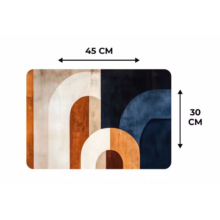 Abstract - Vormen - Donkerblauw Placemat vinyl groot -specs