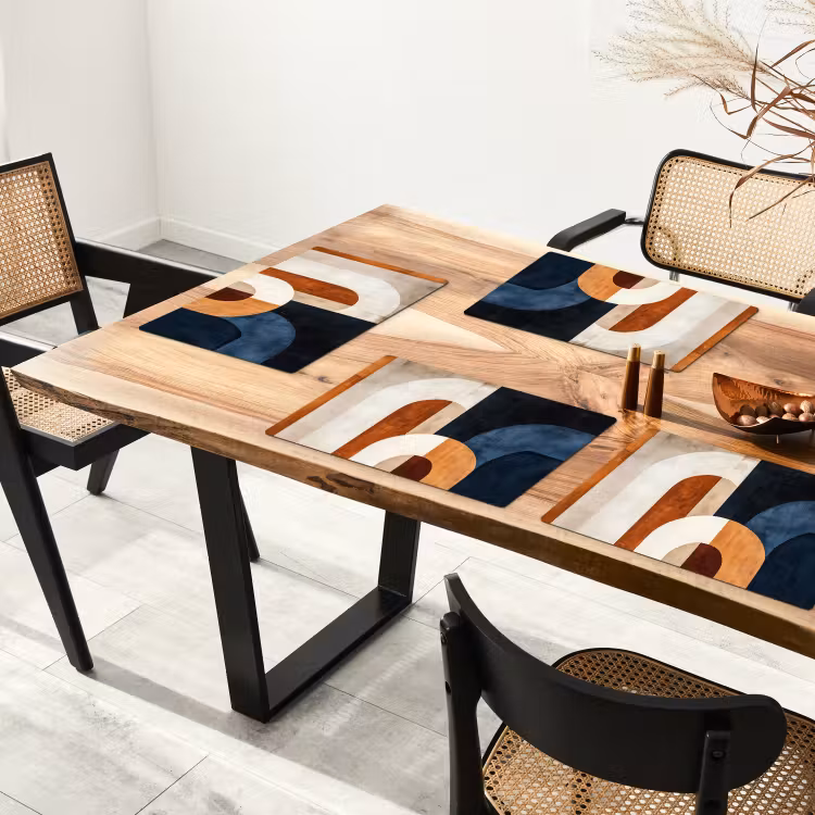 Abstract - Vormen - Donkerblauw Placemat vinyl groot -zzsfeer4_Kitchenyeah-website