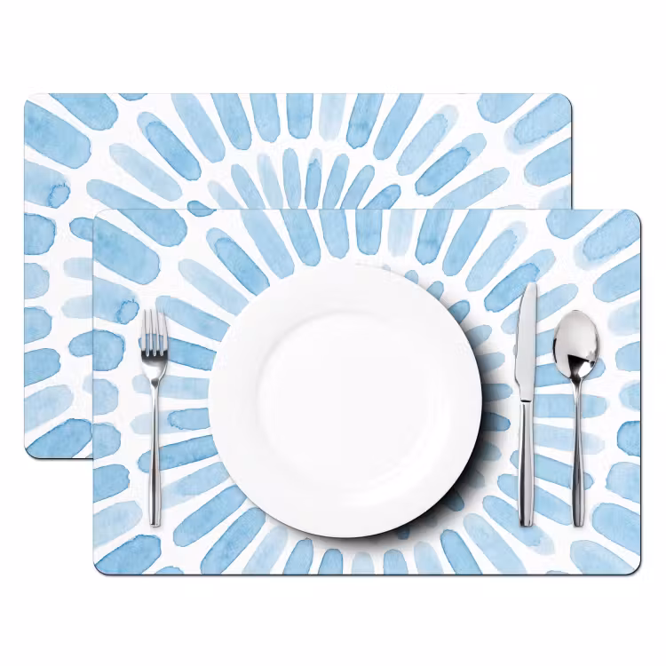 Abstract - Vormen - Kunst - Aquarel - Blauw Placemat vinyl groot -zzsfeer2_Kitchenyeah-website