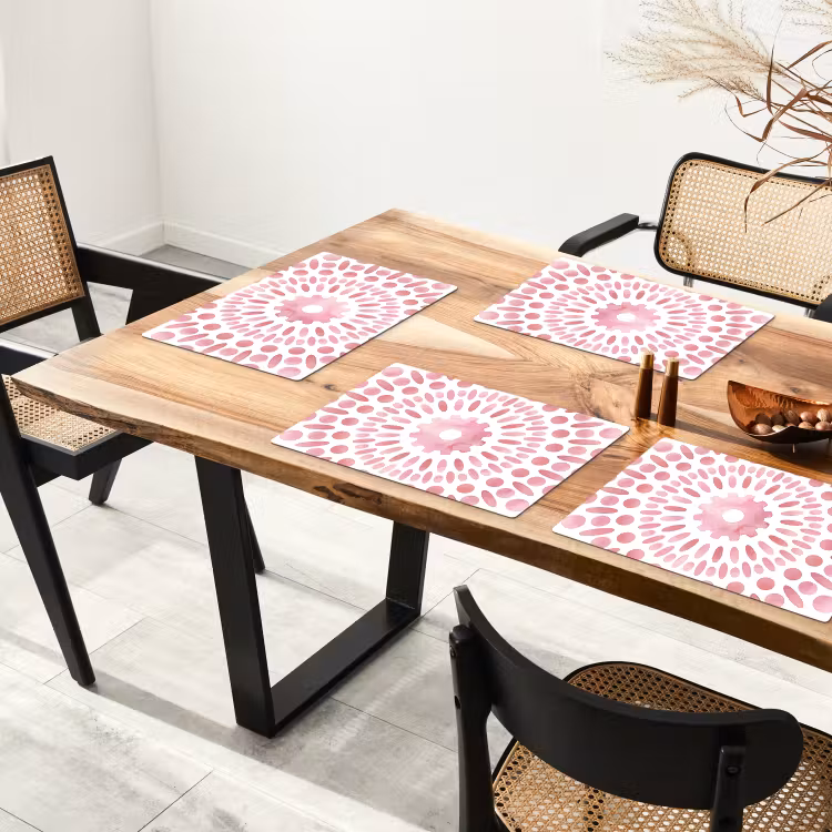Abstract - Vormen - Patroon - Aquarel - Roze Placemat vinyl groot -zzsfeer4_Kitchenyeah-website