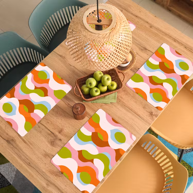 Abstract - Vormen - Roze Placemat vinyl groot -zzsfeer5_Kitchenyeah-website