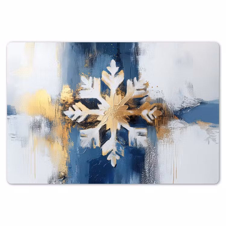 Abstract - Winter - Sneeuwvlok - Sneeuw - Goud Placemat vinyl groot -zzsfeer1_Kitchenyeah-website