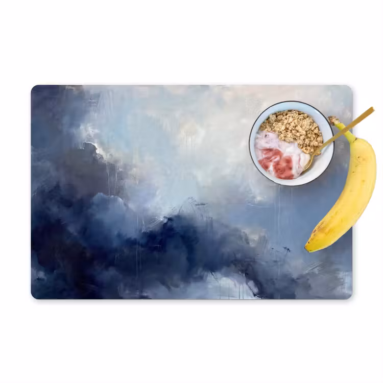 Abstract - Wolken - Modern - Blauw - Kunst Placemat vinyl groot -zzzproduct_Kitchenyeah-website