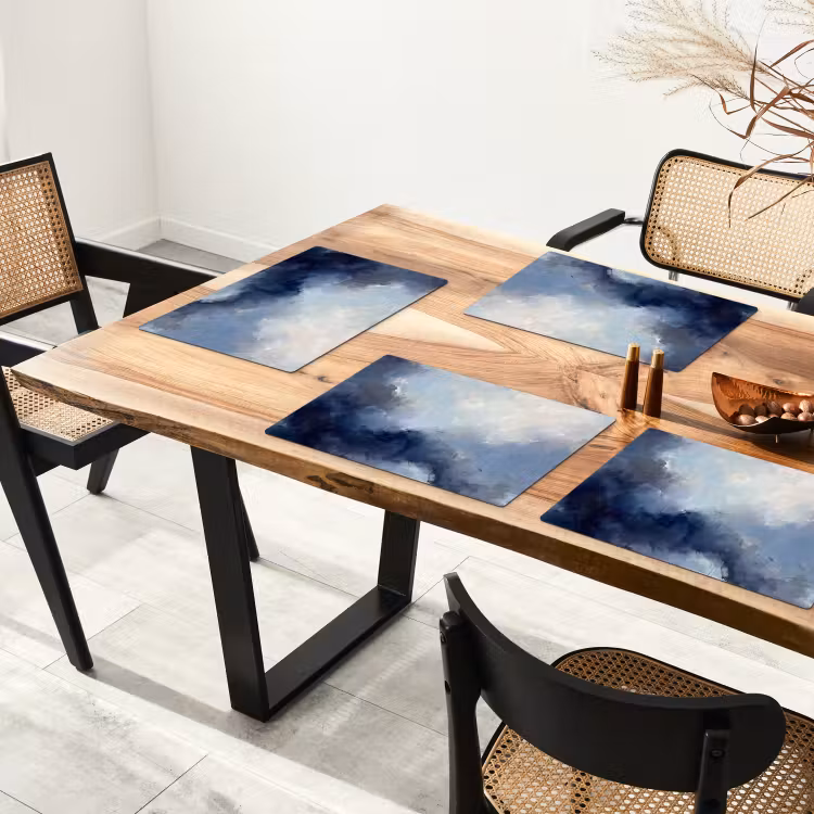 Abstract - Wolken - Modern - Blauw - Kunst Placemat vinyl groot -zzsfeer4_Kitchenyeah-website