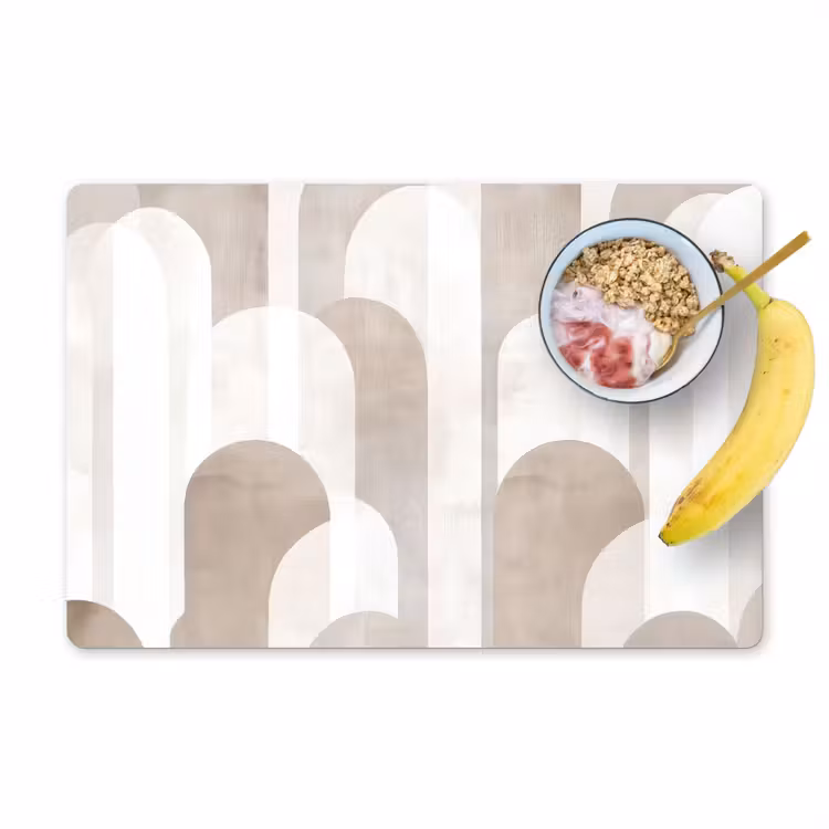 Abstracte bogen - Modern - Beige Placemat vinyl groot -zzzproduct_Kitchenyeah-website