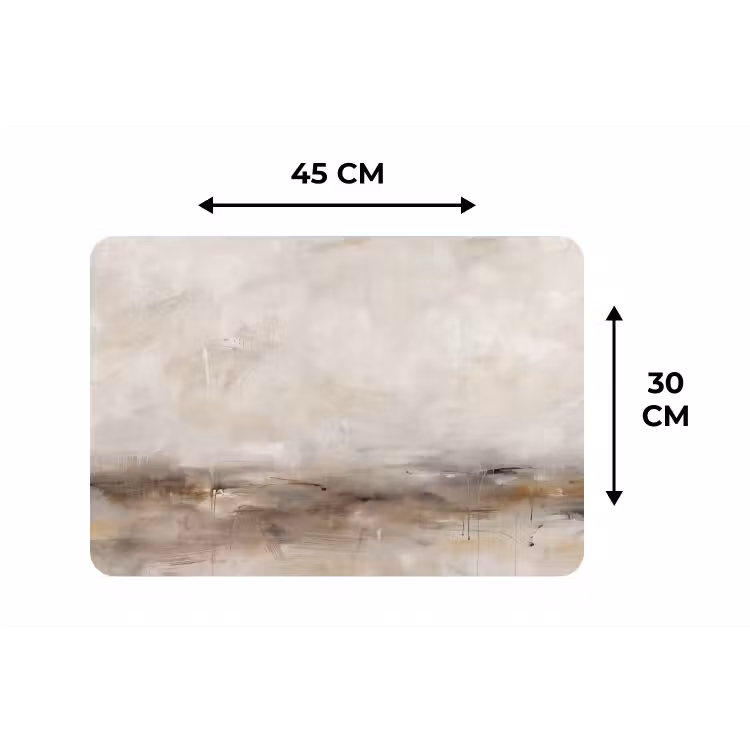 Abstrakt - Landschap - Modern - Beige - Kunst Placemat vinyl groot -specs