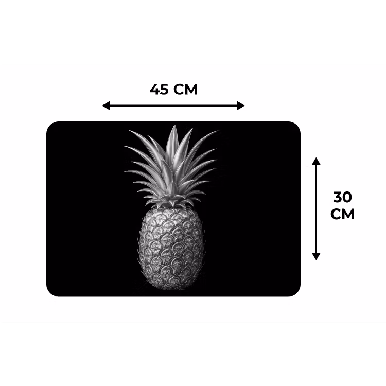 Ananas - Gedetailleerd - Bladeren Placemat vinyl groot -specs