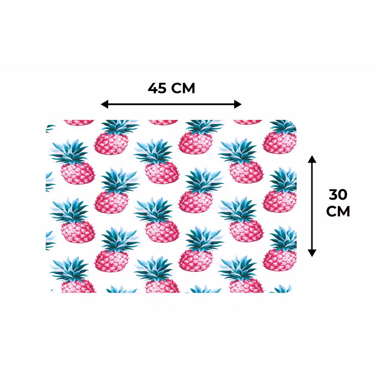 Ananas - Roze - Wit Placemat vinyl groot 368 -specs