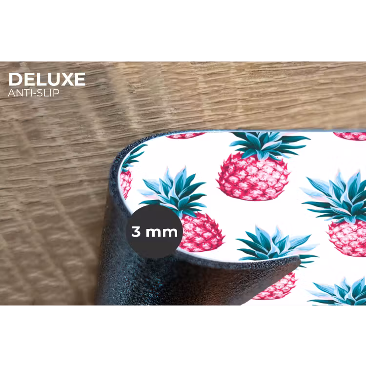 Ananas - Roze - Wit Placemat vinyl groot 368 -closeup