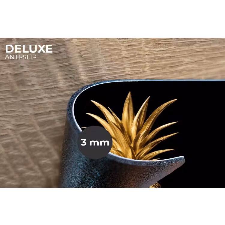 Ananas - Zwart - Goud - Luxe Placemat vinyl groot -closeup