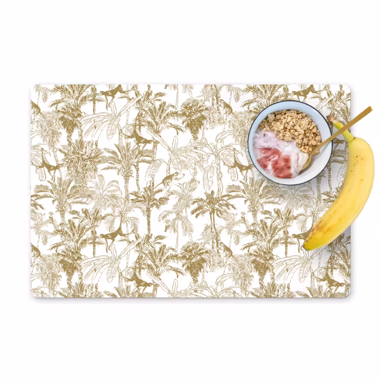 Apen - Jungle - Abstract - Beige Placemat vinyl groot 368 -zzzproduct_Kitchenyeah-website