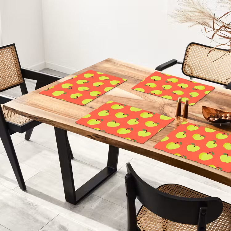 Appels - Modern - Groen Placemat vinyl groot 368 -zzsfeer4_Kitchenyeah-website