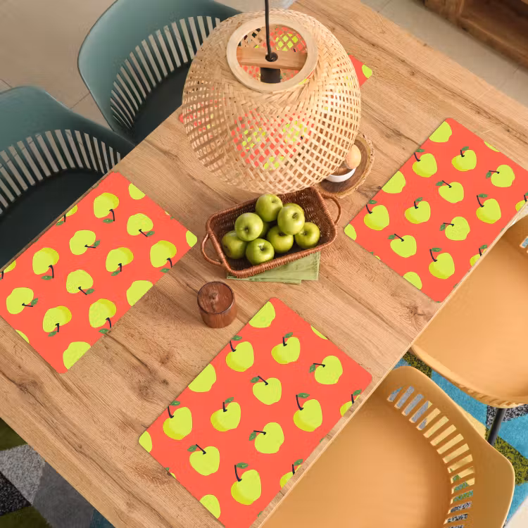 Appels - Modern - Groen Placemat vinyl groot 368 -zzsfeer5_Kitchenyeah-website
