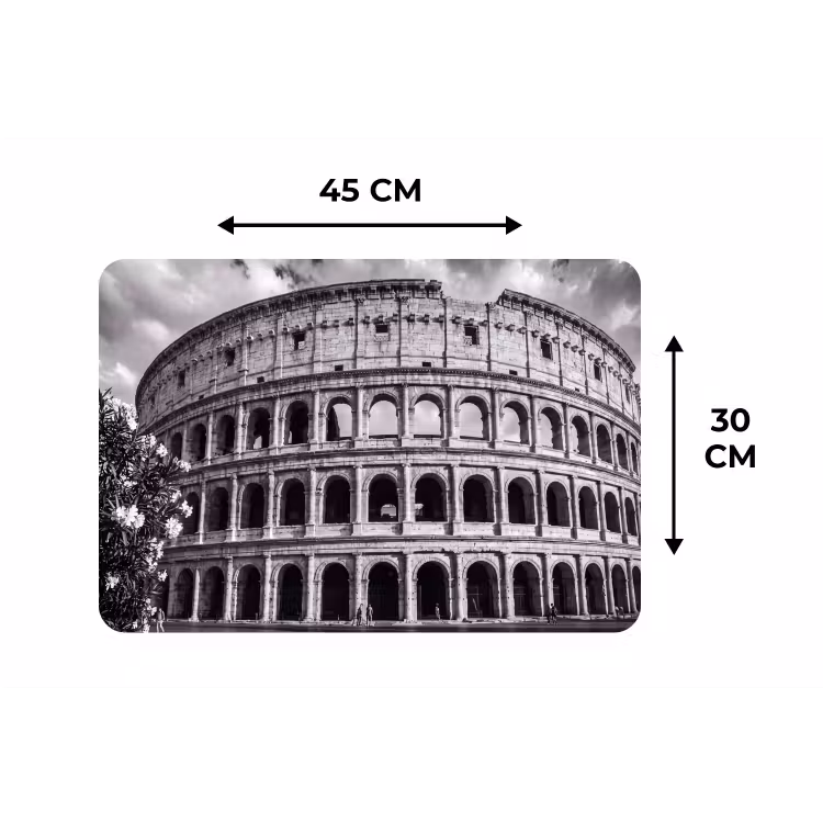 Architectuur - Colosseum - Rome - Historisch - Zwart-wit Placemat vinyl groot -specs