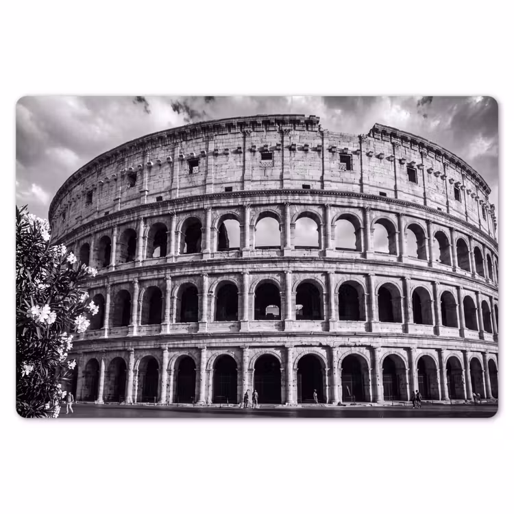 Architectuur - Colosseum - Rome - Historisch - Zwart-wit Placemat vinyl groot -zzsfeer1_Kitchenyeah-website