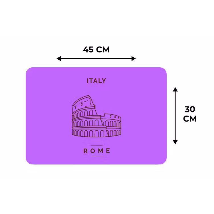 Architectuur - Colosseum - Rome - Minimalistisch - Paars Placemat vinyl groot -specs