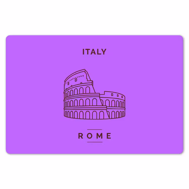 Architectuur - Colosseum - Rome - Minimalistisch - Paars Placemat vinyl groot -zzsfeer1_Kitchenyeah-website