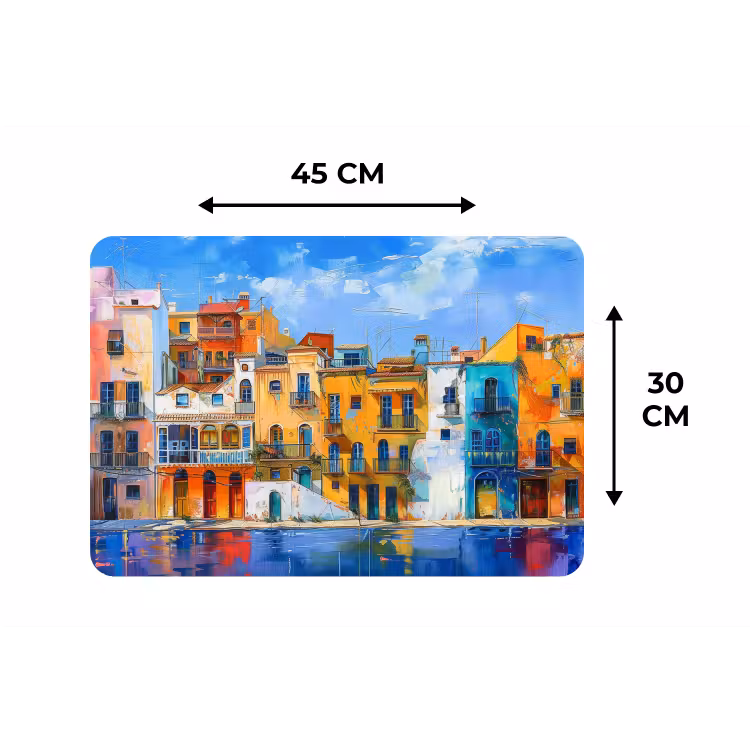 Architectuur - Kleurrijk - Kunst - Modern Placemat vinyl groot -specs