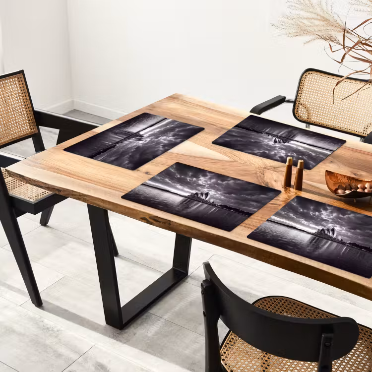 Architectuur - Water - Stad - Modern - Zwart-wit Placemat vinyl groot -zzsfeer4_Kitchenyeah-website