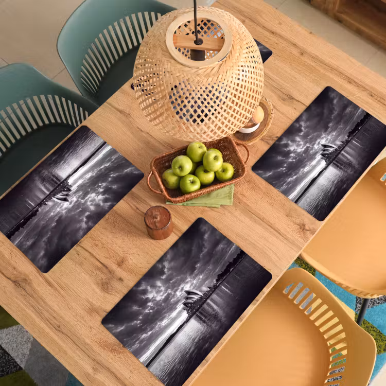 Architectuur - Water - Stad - Modern - Zwart-wit Placemat vinyl groot -zzsfeer5_Kitchenyeah-website