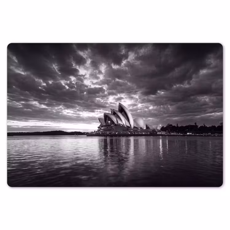Architectuur - Water - Stad - Modern - Zwart-wit Placemat vinyl groot -zzsfeer1_Kitchenyeah-website