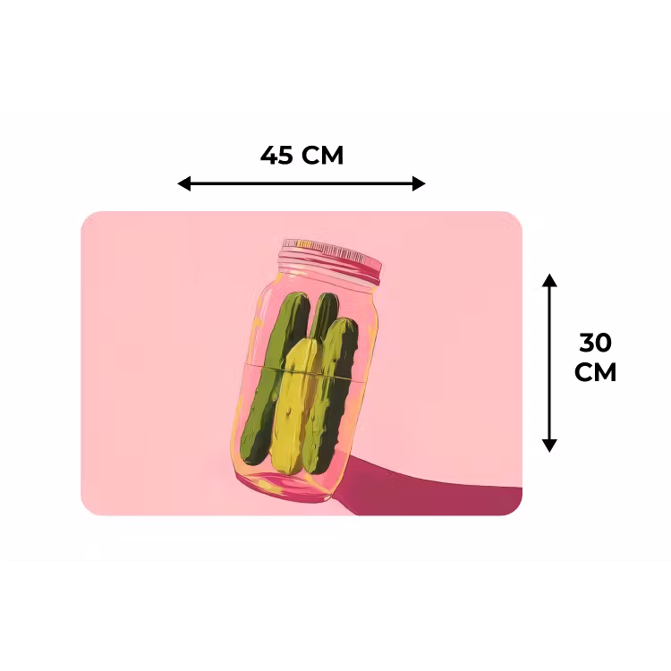 Augurken - Pot - Schaduw - Roze Placemat vinyl groot -specs