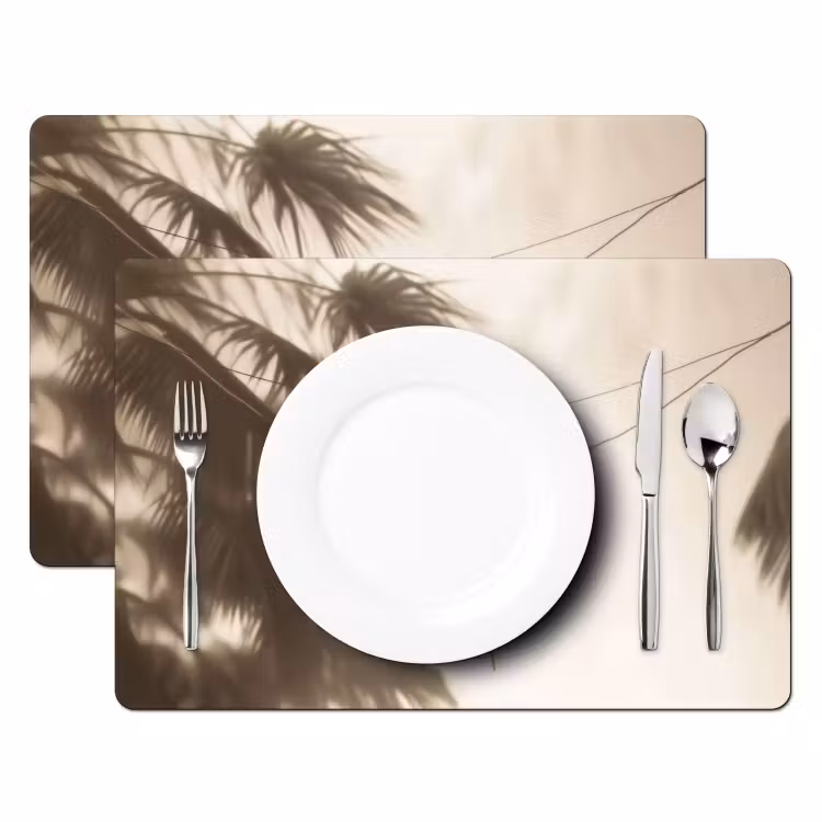 Badkleding - Palmbomen - Schaduw - Tropisch Placemat vinyl groot -zzsfeer2_Kitchenyeah-website