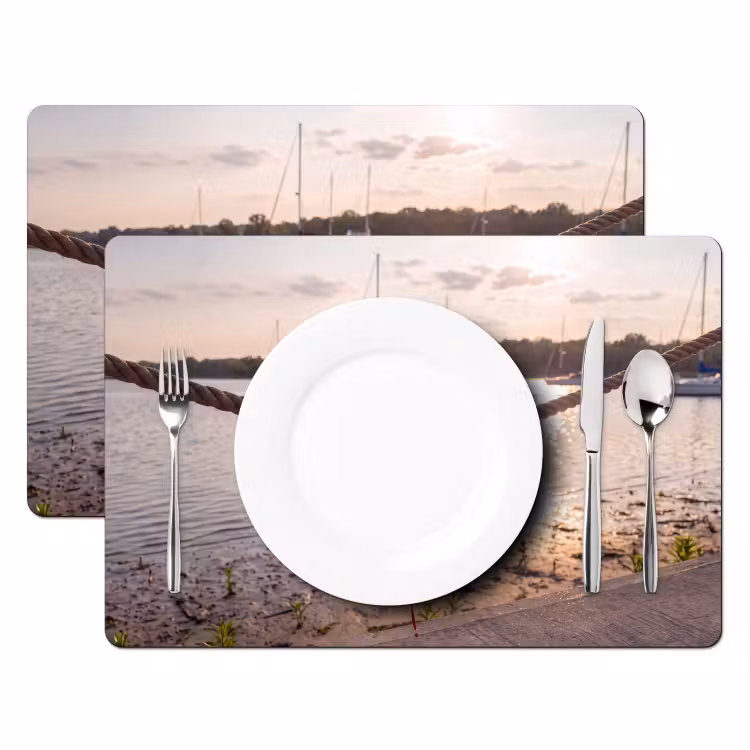 Badkleding - Rood - Zomer - Water - Zonsondergang Placemat vinyl groot -zzsfeer2_Kitchenyeah-website
