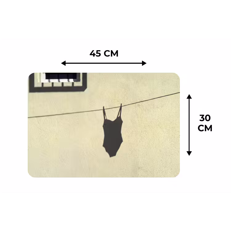 Badpak - Schaduw - Muur - Zomer - Minimalistisch Placemat vinyl groot -specs