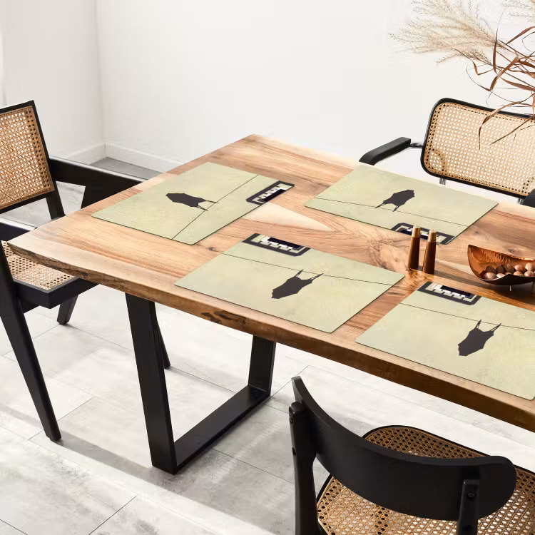 Badpak - Schaduw - Muur - Zomer - Minimalistisch Placemat vinyl groot -zzsfeer4_Kitchenyeah-website
