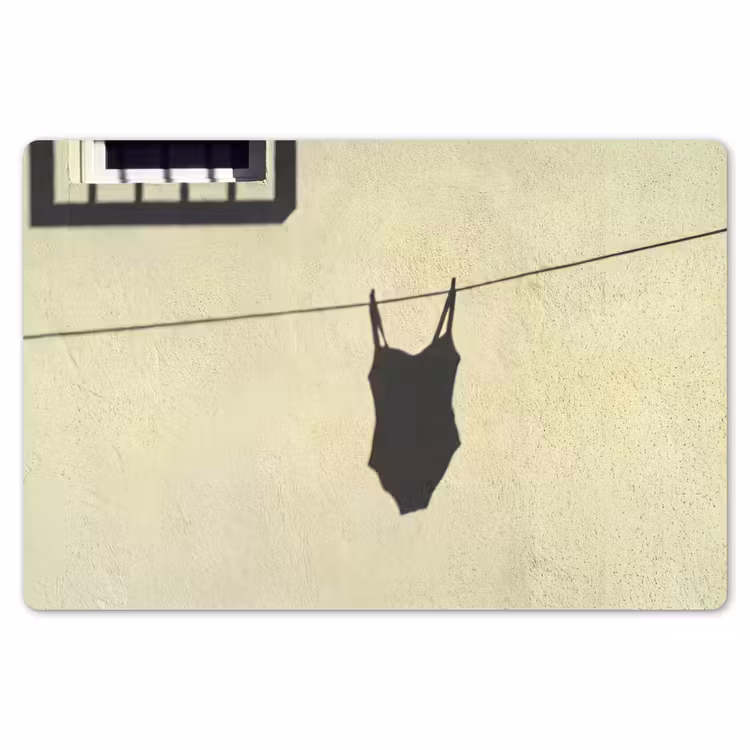 Badpak - Schaduw - Muur - Zomer - Minimalistisch Placemat vinyl groot -zzsfeer1_Kitchenyeah-website