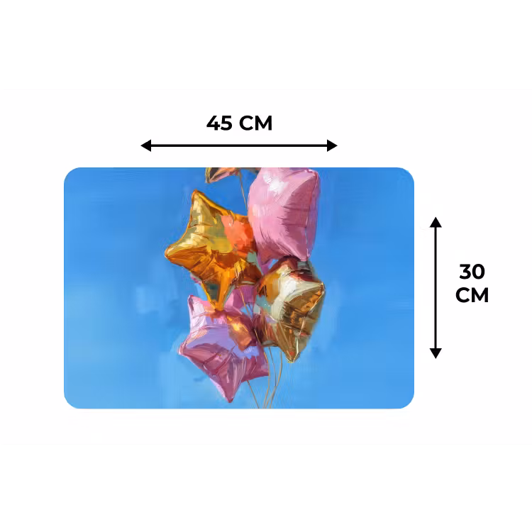 Ballonnen - Goud - Stervorm - Roze Placemat vinyl groot -specs