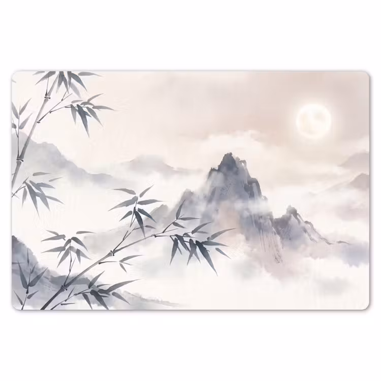 Bamboe - Azië - Grijs Placemat vinyl groot -zzsfeer1_Kitchenyeah-website