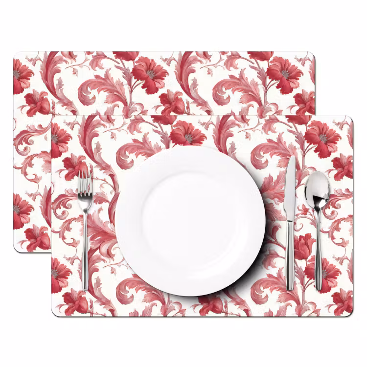 Barok - Patroon - Rood Placemat vinyl groot 368 -zzsfeer2_Kitchenyeah-website