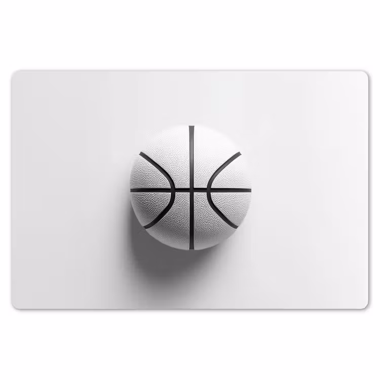Basketbal - Wit - Schaduw - Lijnen Placemat vinyl groot -zzsfeer1_Kitchenyeah-website