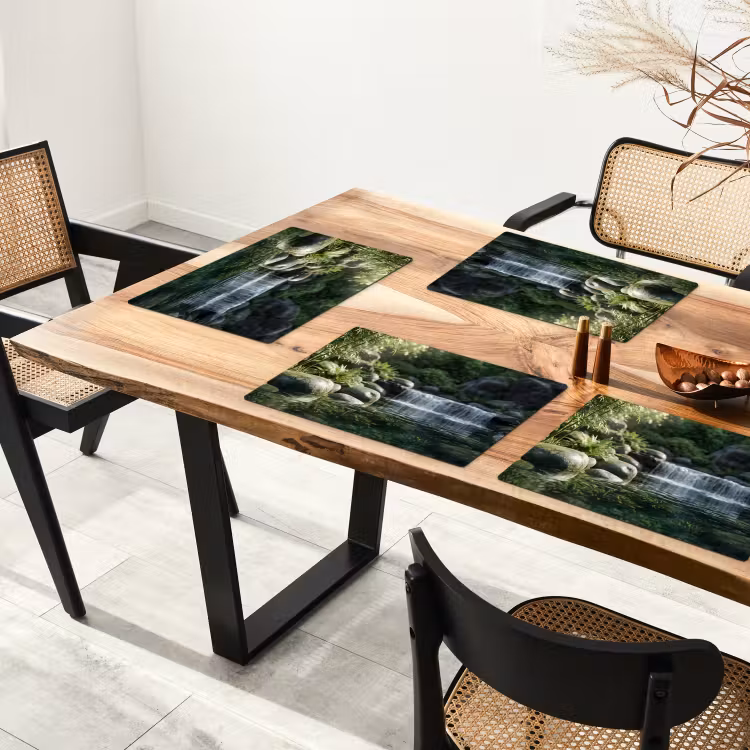 Beek - Waterval - Natuur - Groen Placemat vinyl groot -zzsfeer4_Kitchenyeah-website