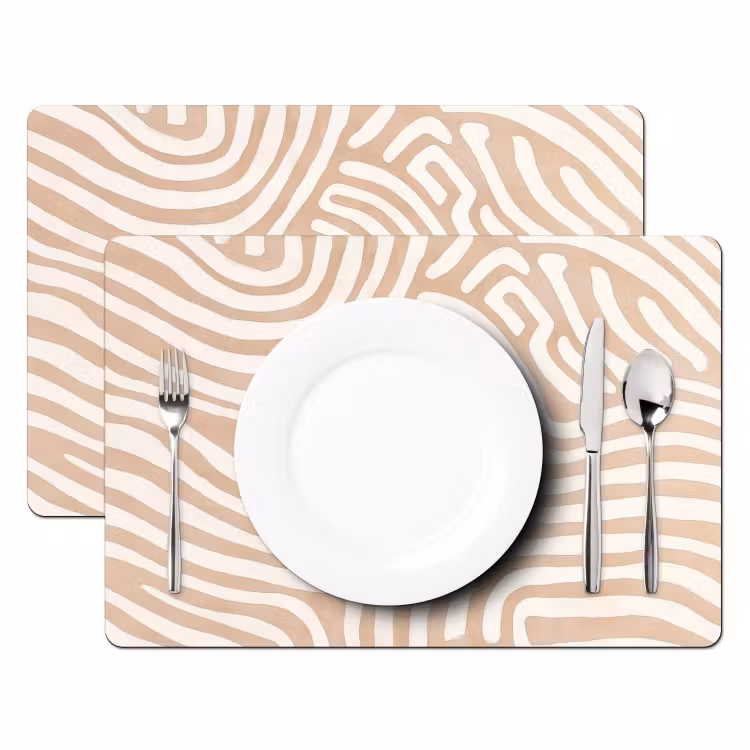 Beige - Aardspatroon Placemat vinyl groot -zzsfeer2_Kitchenyeah-website