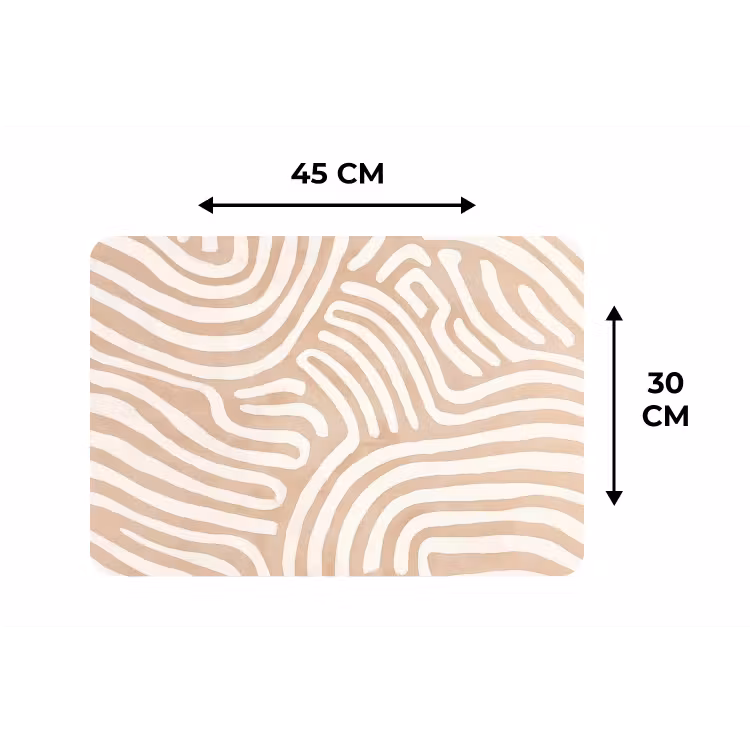 Beige - Aardspatroon Placemat vinyl groot -specs