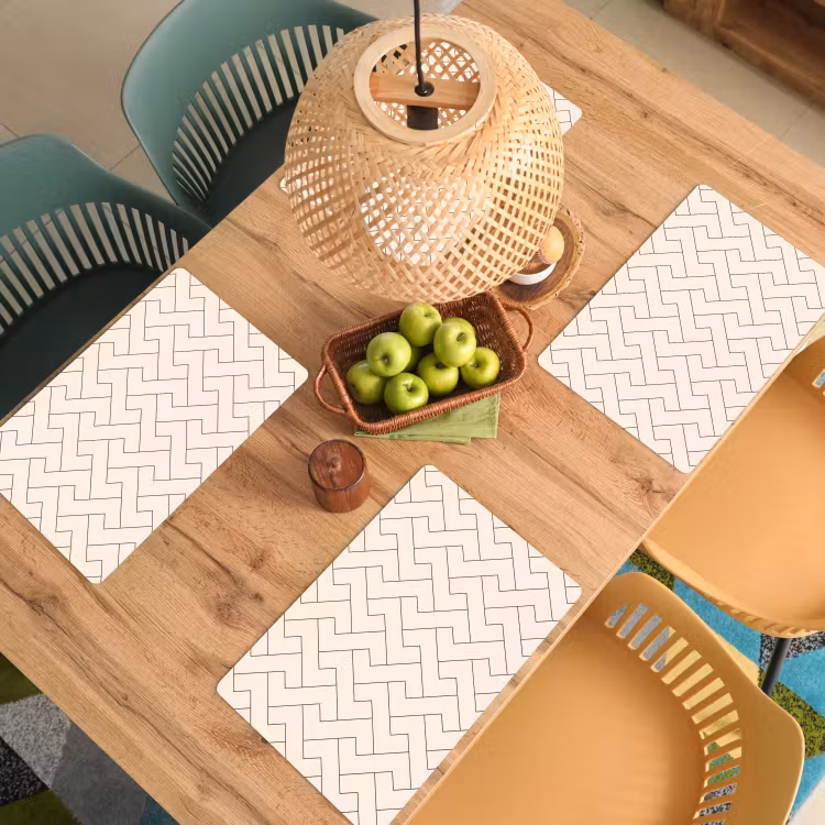Beige - Zigzag - Patroon Placemat vinyl groot 368 -zzsfeer5_Kitchenyeah-website