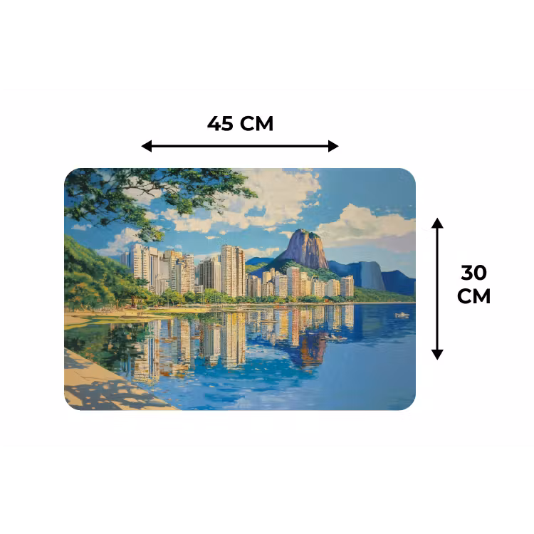 Berg - Skyline - Strand - Water Placemat vinyl groot -specs