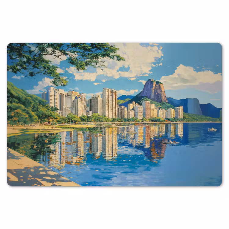 Berg - Skyline - Strand - Water Placemat vinyl groot -zzsfeer1_Kitchenyeah-website