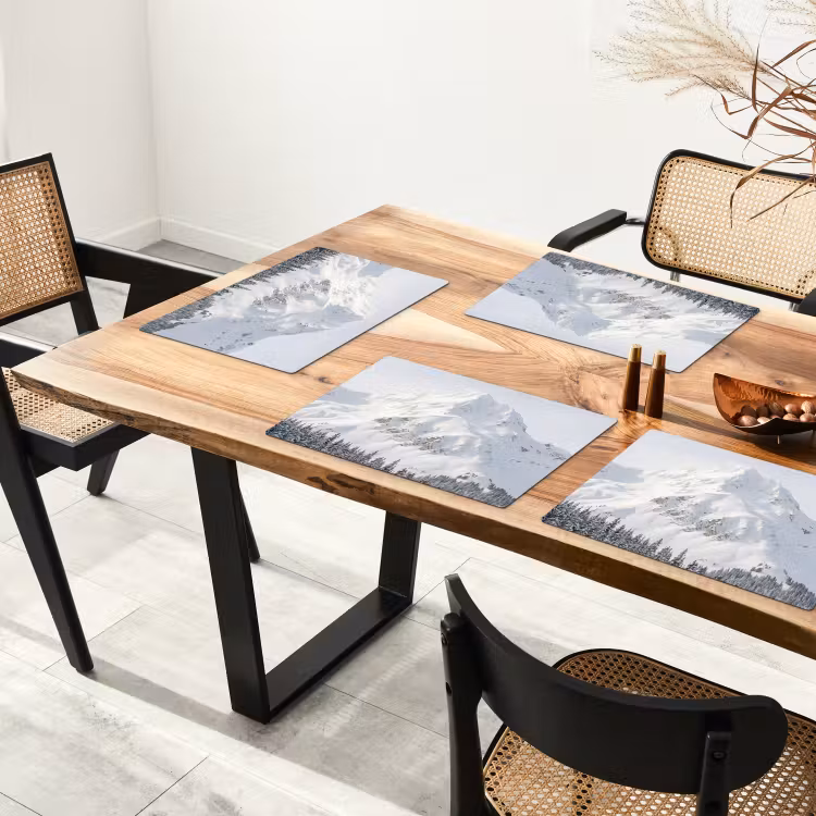 Berg - Sneeuw - Winter - Natuur - Wit Placemat vinyl groot -zzsfeer4_Kitchenyeah-website