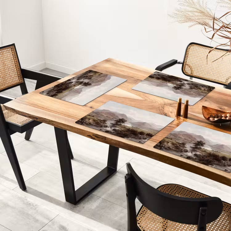 Berglandschap - Meer - Bergen - Vallei - Klassiek Placemat vinyl groot -zzsfeer4_Kitchenyeah-website