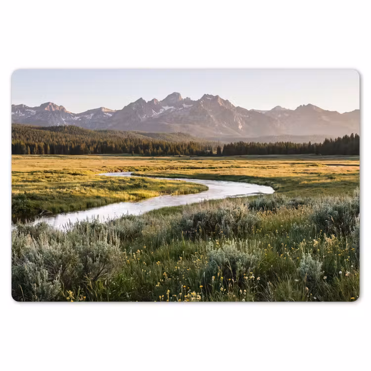 Berglandschap - Rivier - Bos Placemat vinyl groot -zzsfeer1_Kitchenyeah-website