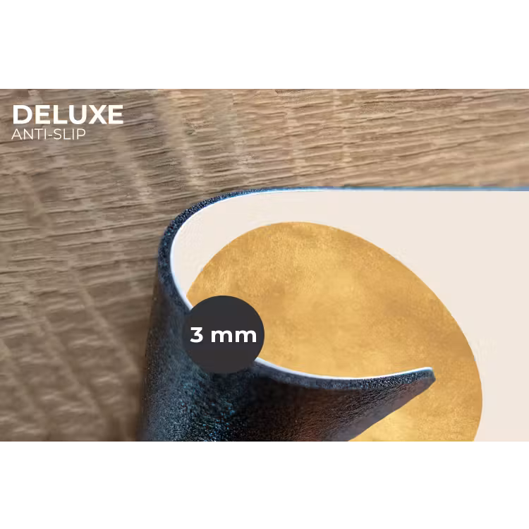 Bergsilhouetten - Gouden cirkel - Beige Placemat vinyl groot -closeup