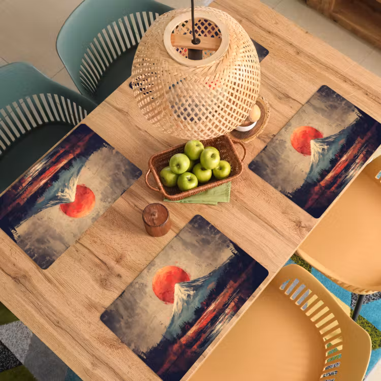 Bergtop - Sneeuw - Zon Placemat vinyl groot -zzsfeer5_Kitchenyeah-website