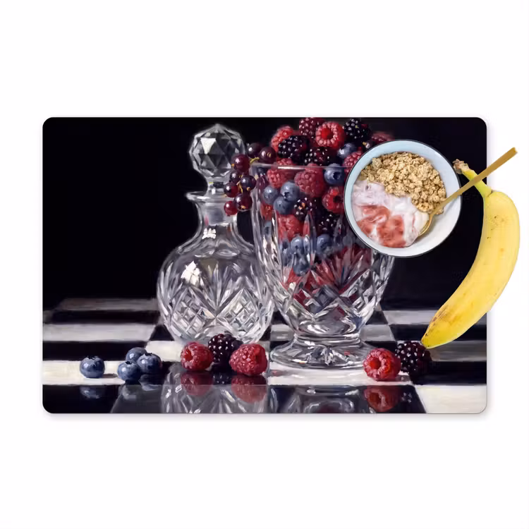 Placemat - 6 stuks - Bessen - Kristal - Stilleven - Bessen - Kristal - Stilleven Placemat vinyl groot