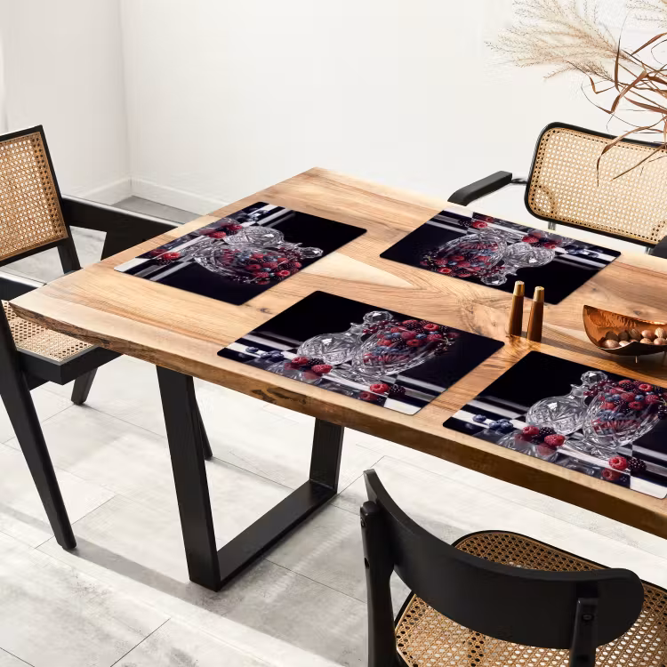 Placemat - 6 stuks - Bessen - Kristal - Stilleven - Bessen - Kristal - Stilleven Placemat vinyl groot